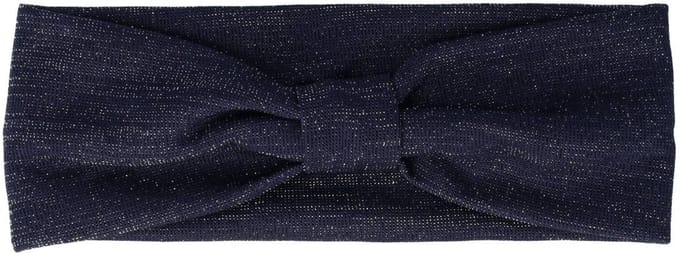 Haarsoires Haarband Knoop 8cm – Glitter Stof – Donkerblauw