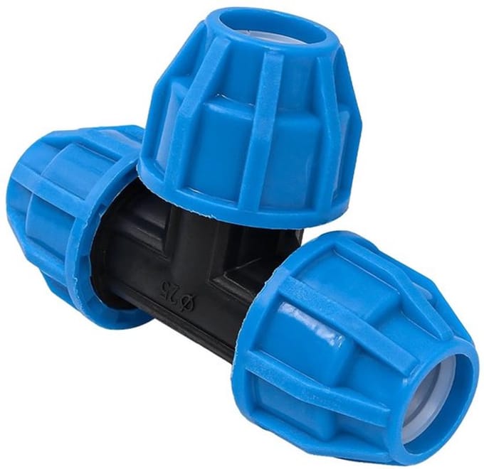 Solidchoice - Dailygoody - PE Pijp Connector 25mm - T-type Fitting - Blauw