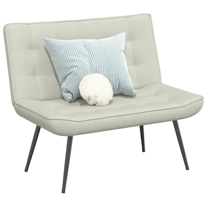 vidaXL Bankje 110x74x84 cm fluweel crèmekleurig