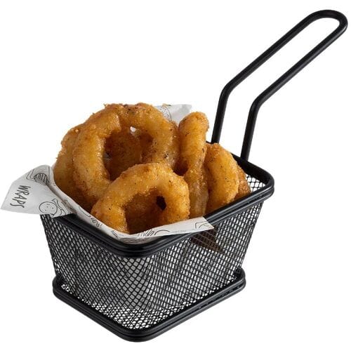 GGM Gastro (6 Stück) Servier Frittierkorb - SNACKHOLDER - Edelstahl - 100x85mm - Schwarz