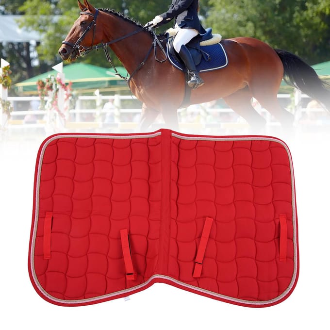 Tapis de selle souple et respirant polyvalent à double corde avec sangle à main et sangle de sangle pour bleu foncé