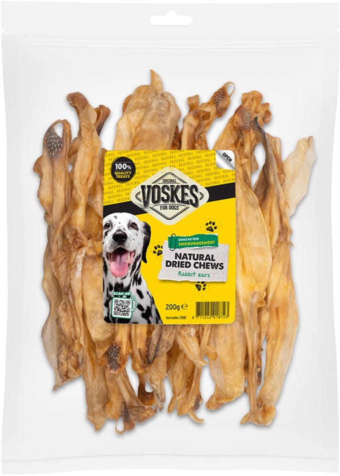 Voskes Hondensnack Konijnenoren - 200 gr