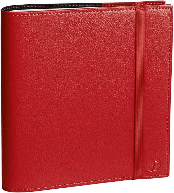 Kalender Time & Life Medium 2024 - Weekoverzicht en Elastiek - 16 x 16 cm - Vertelrood
