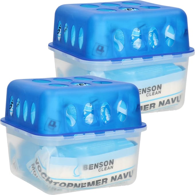 Benson Clean Vochtvanger/vochtopnemer - 2x - 400 ml - 13 x 13 x 12 cm - inclusief navulling