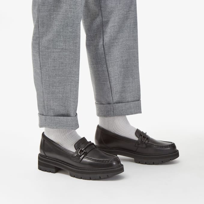 Orianna Bit Zwarte Leren Schoenen