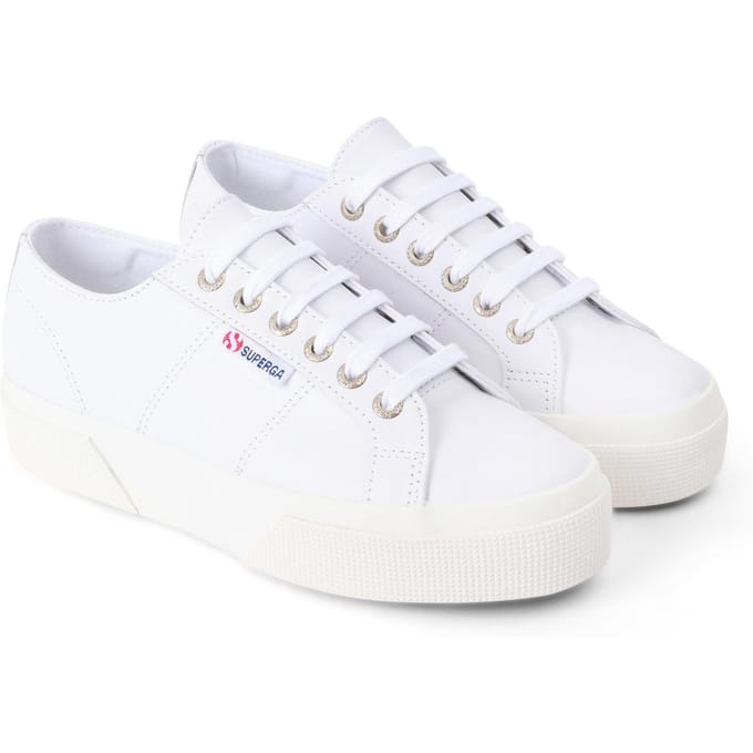Superga Dames/Dames 2740 Nappa Leren Platform Trainers (Optisch Wit/Avorio)