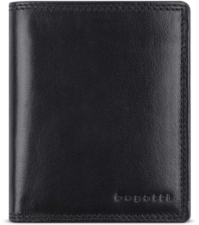 bugatti Leren portemonnee Savona Upright Wallet With Flap 8CC Black zwart