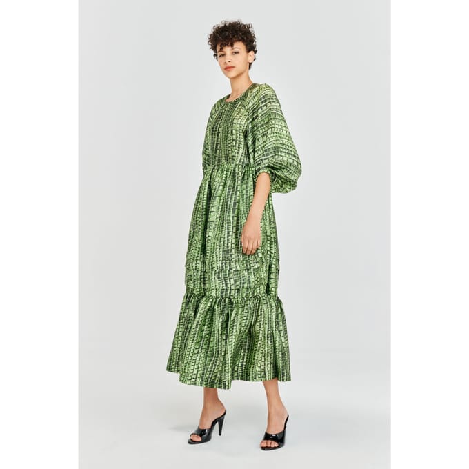 Baum und Pferdgarten Adeline Dress Green Reptile Größe: 38 | Maxikleider Outlet | Damen | Grün