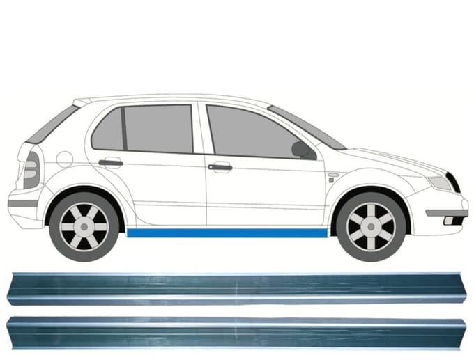 Reparatie dorpel voor Skoda Fabia I 1999-2007 / Links = Rechts / Set