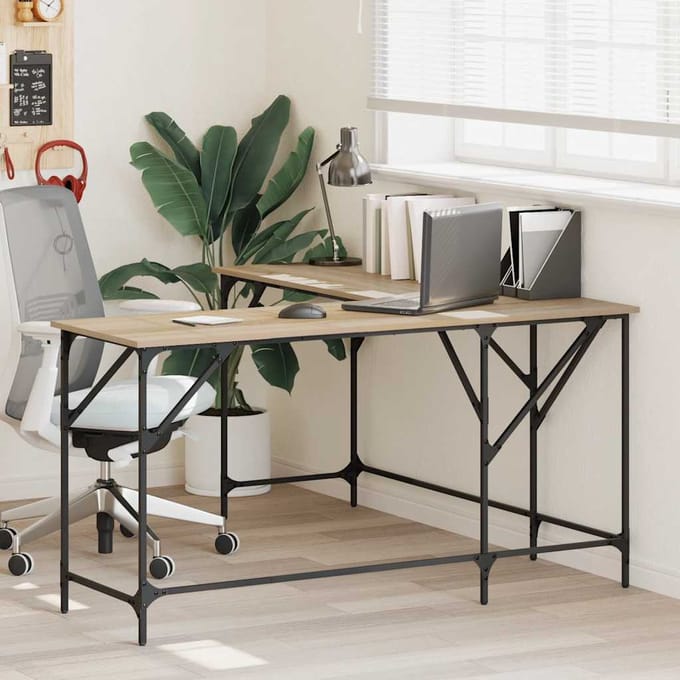 vidaXL - Bureau - 149x149x75 - cm - bewerkt - hout - sonoma - eikenkleurig