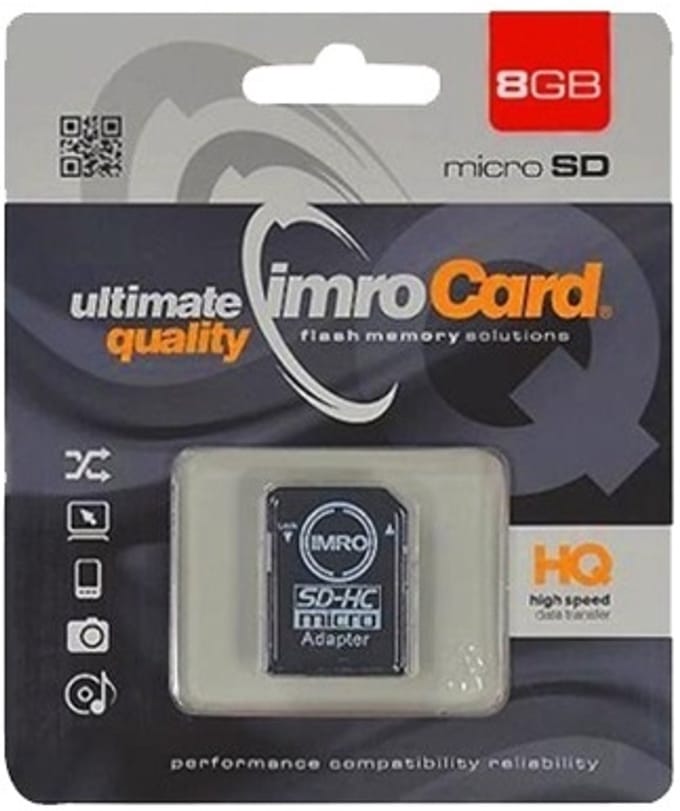 Imro Serie - Geheugenkaart microSD - 8GB - Adapter Inbegrepen - Klasse 10