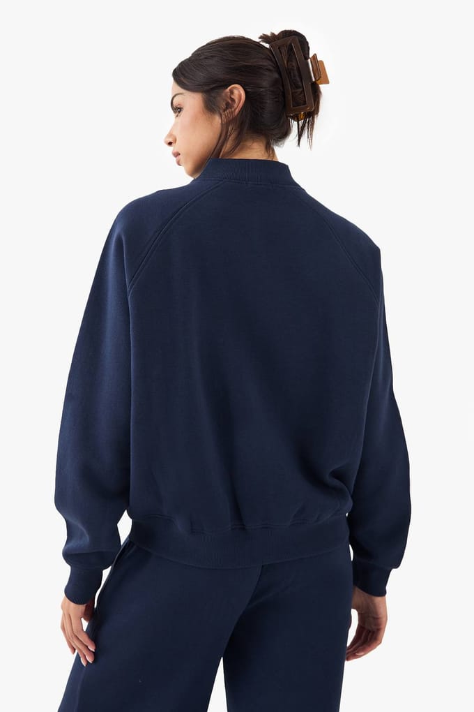 boohoo Dames DSGN Studio Bomber met ritssluiting | Marineblauw | Maat: 2XL