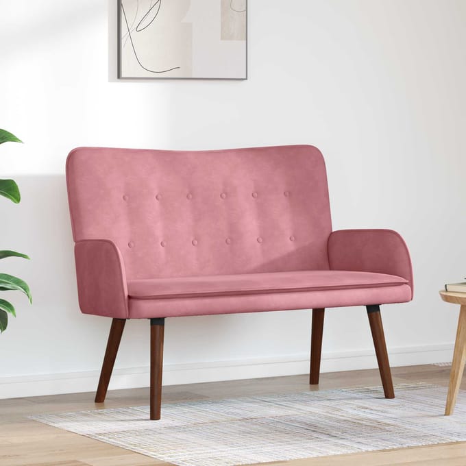 vidaXL - 2-Zits - Sofa - Roze - 115 - x - 61 - x - 87 - cm - fluweel