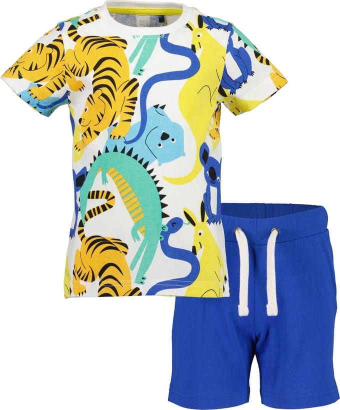 Blue Seven JUNGLE FRIENDS Jongens Kledingset - wit - Maat 122