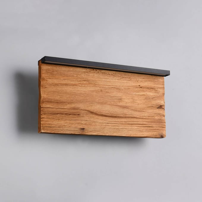 Trio Lighting LED wandlamp Kalea, breedte 30 cm, houtkleurig, hout
