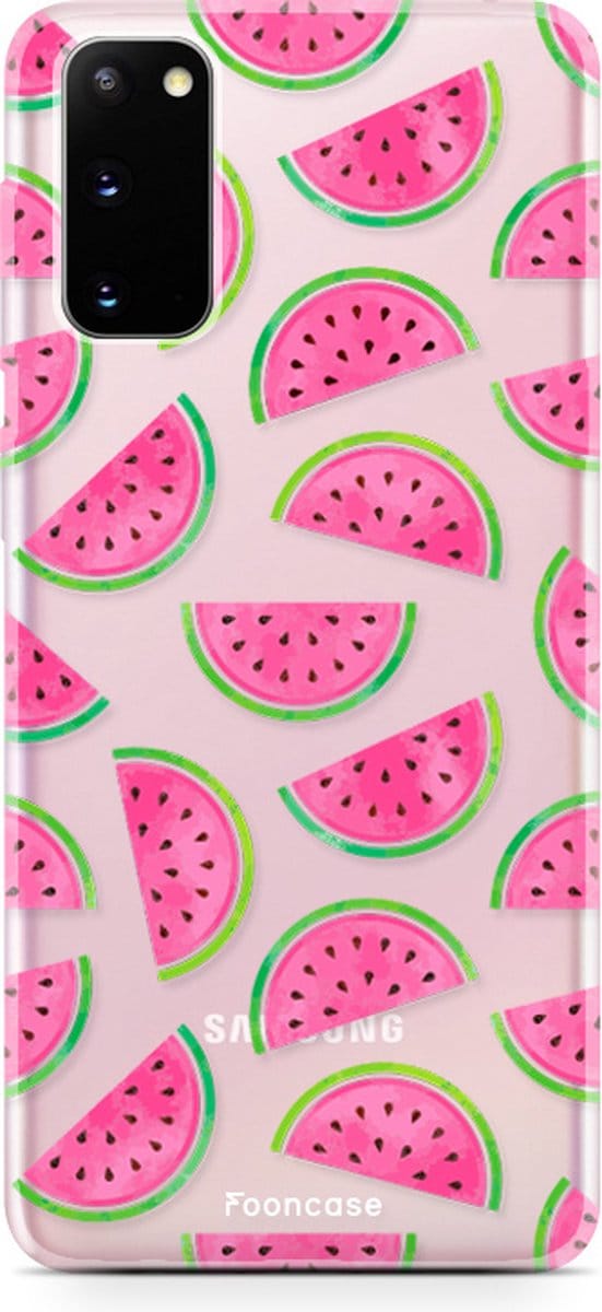 Fooncase Hoesje Geschikt voor Samsung Galaxy S20 - Shockproof Case - Back Cover / Soft Case - Watermeloen