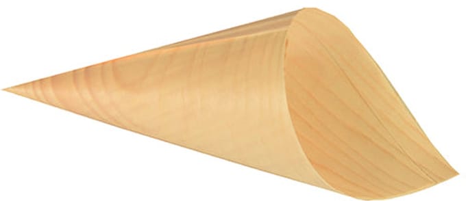50 Fingerfood cone, hout pure Ø 11 cm · 21 cm