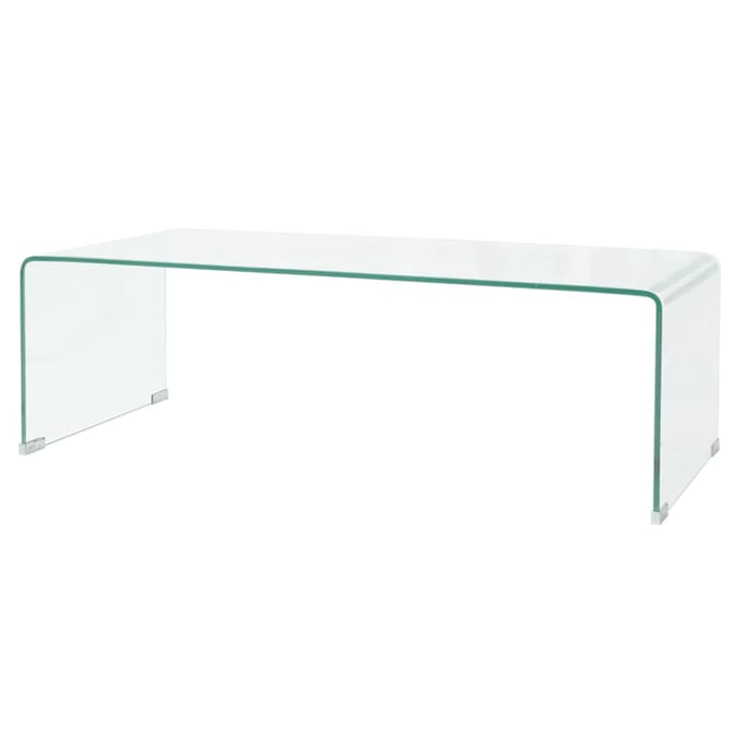 vidaXL - Salontafel - 98x45x30 - cm - gehard - glas - transparant
