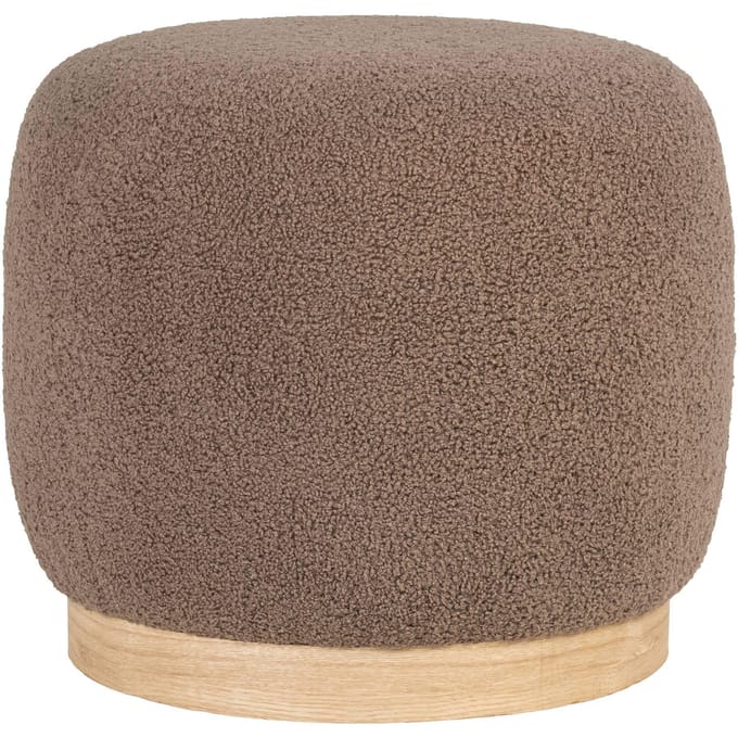 House Nordic Poef Belfort Bouclé Bruin Ø44,5x40cm