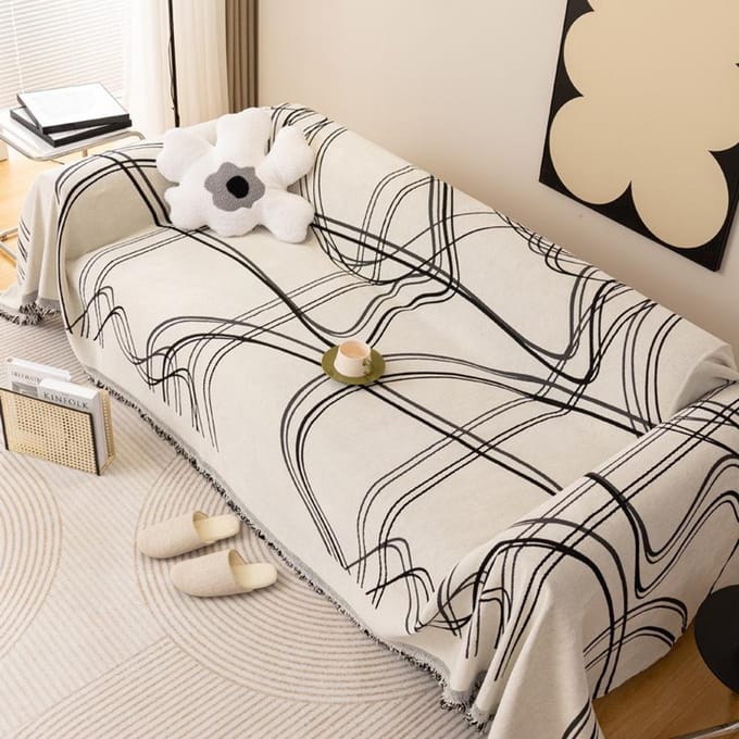 Sofaovertrek in eenvoudige stijl Stof Stofdoek Sofadeken Geen verkleuring Geen pilling Sofaovertrek 180*150