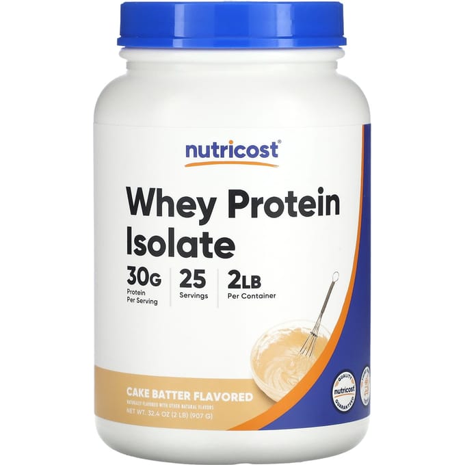 Nutricost, isolat de protéine de lactosérum, pâte à gâteau, 2 lb (907 g)
