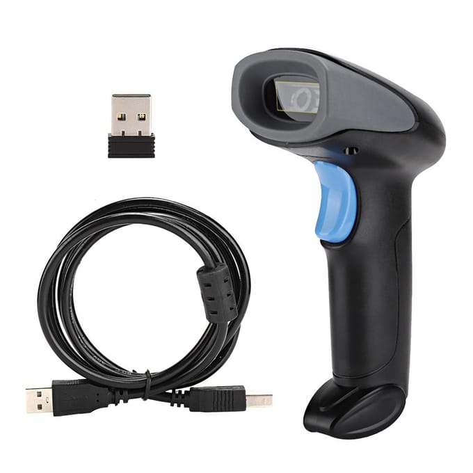 Scanner de codes-barres laser sans fil 5 V CC 100 m/328,08 pi avec connecteur USB pour entrepôt Express gray