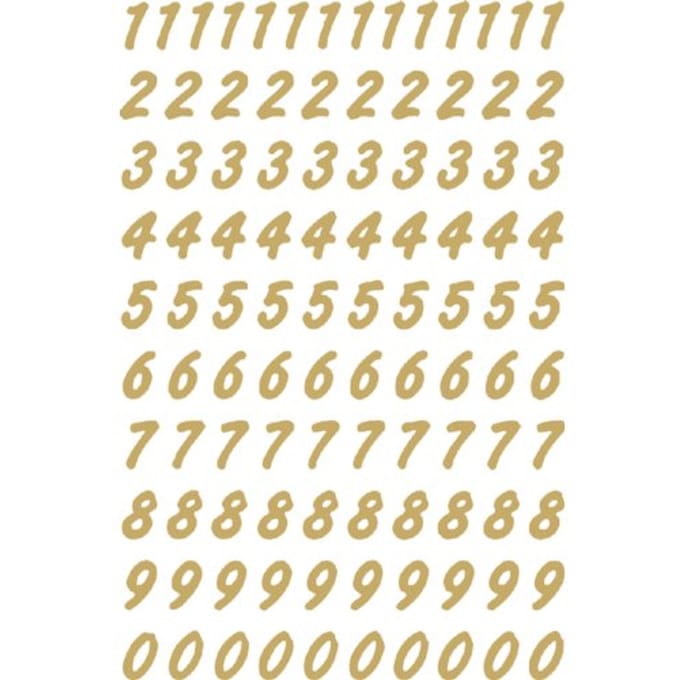 Huismerk Herma 4151 Etiket met getallen 0-9 8mm Goud-Transparant