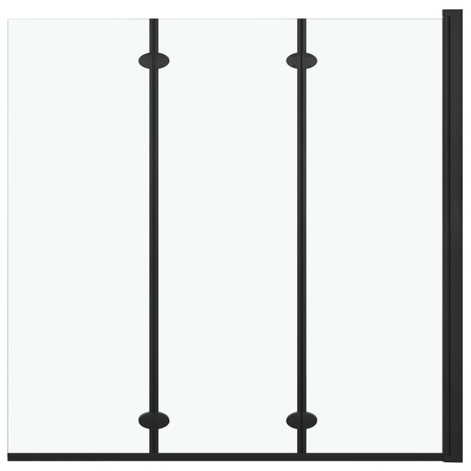 vidaXL - Douchewand - inklapbaar - 3 - panelen - 130x138 - cm - ESG - zwart