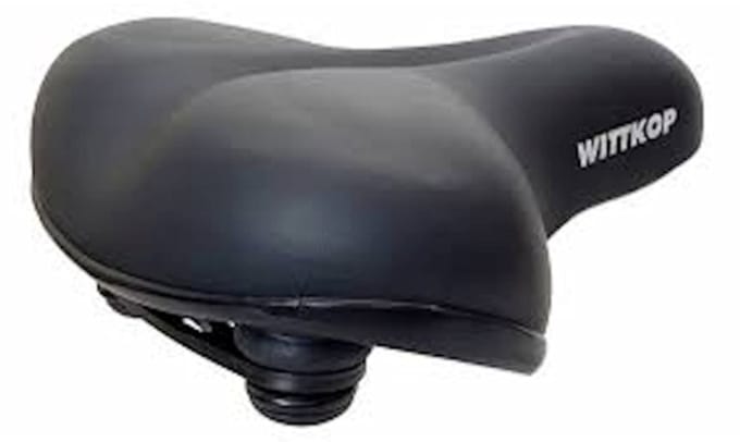 Wittkop Comfortabel fietszadel - Anatomische vorm - Gelpadding - Elastomeer vering - Zwart