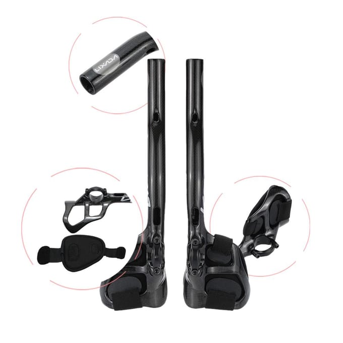 Lixada Carbon Racefiets Fiets Aero Bar Rest Stuur Aerobar 31.8mm grijs