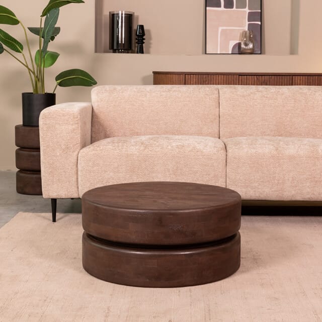 LABEL51 Milly Salontafel - Bruin - Hout - 70 cm - Rond