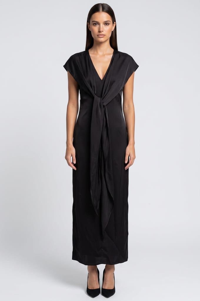 ARKET Frosina Drape Black Größe: 36 | Maxikleider Outlet | Damen | Schwarz