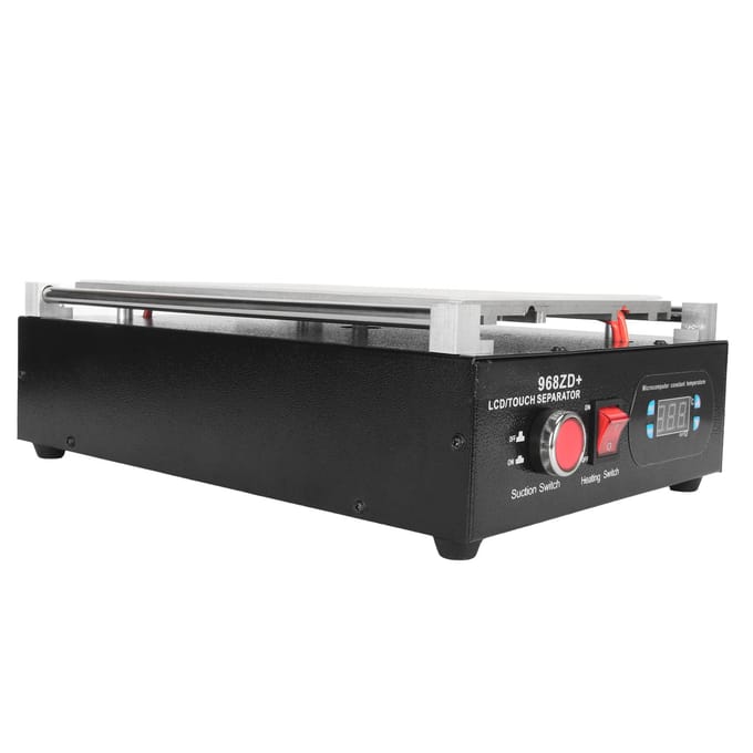 968ZD Scherm Separator Machine 14in 800W Verwarmingsplaat Aluminiumlegering Ingebouwde Vacuümpomp LED UK Plug black