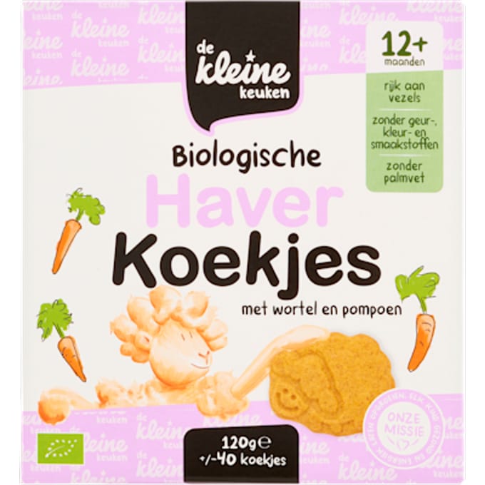 Bio haverkoekjes wortel 12+