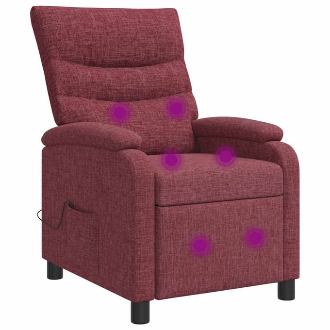 vidaXL - Massage - Relaxstoel - Wijnrood - Stof
