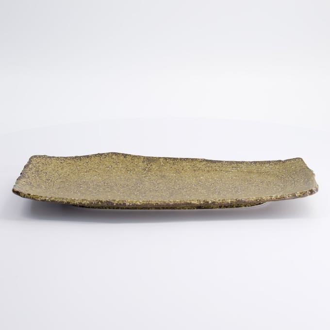 Tokyo Design Studio - Mino Craft Rechthoekig Bord - Bruin - 32,4 x 16 cm
