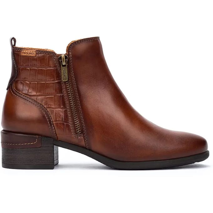 Pikolinos Malaga dames enkellaars. - Cognac - Maat 39