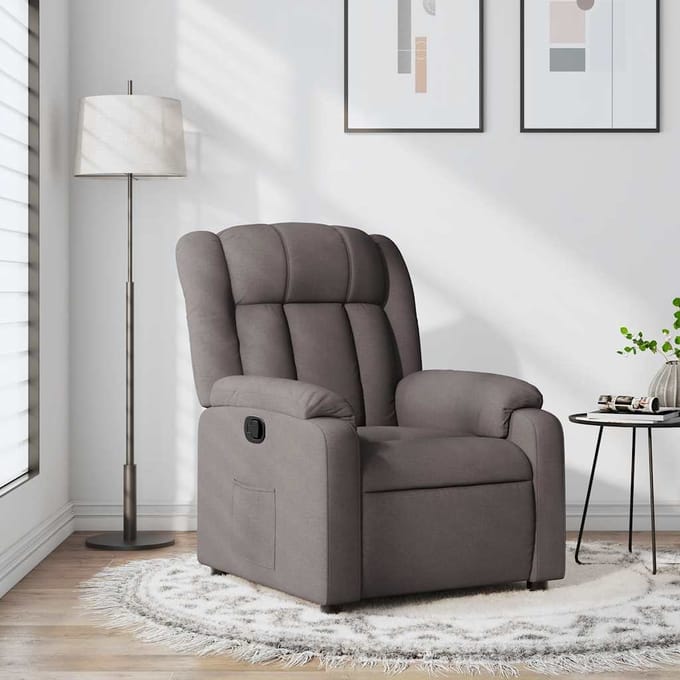 Vidaxl Klapstoel, Kleur Taupe, Bekleed met Stof