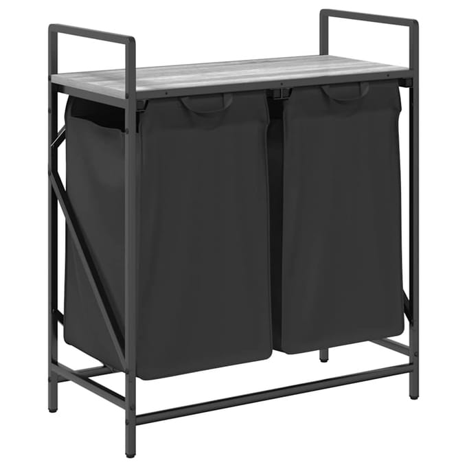 vidaXL - Wasmand - 2 - vakken - met - plank - grijs - sonoma - eiken