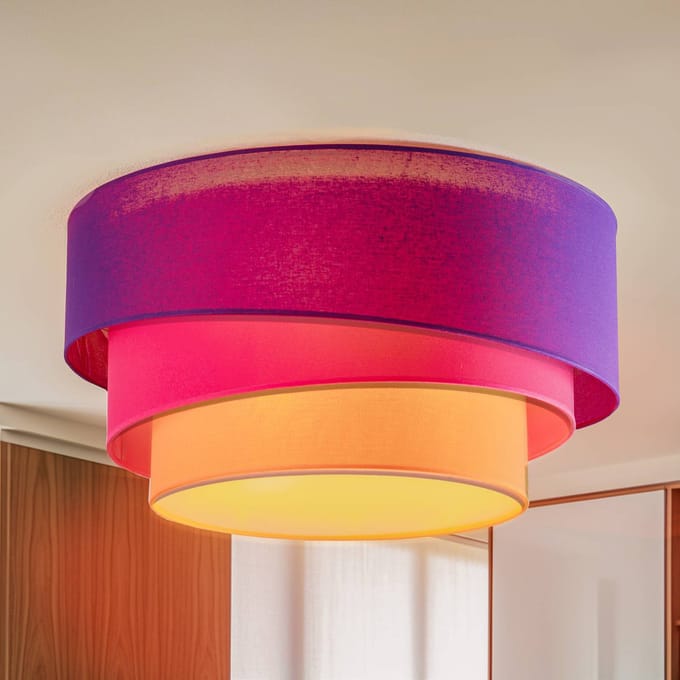 Euluna Trio Max deken, Ø60cm, paars/roze/oranje