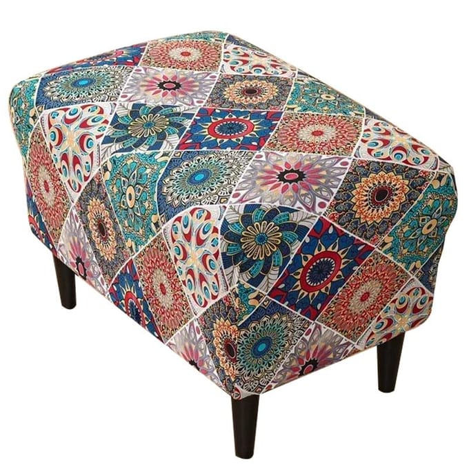 Meble odNowa - Mandala Serie - Velours Hoes - Podnóżek/Puf - Elastisch en Waterafstotend