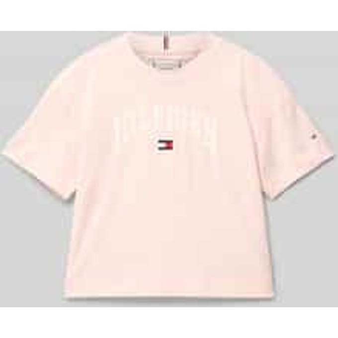 T-shirt met ronde hals en labelstitching