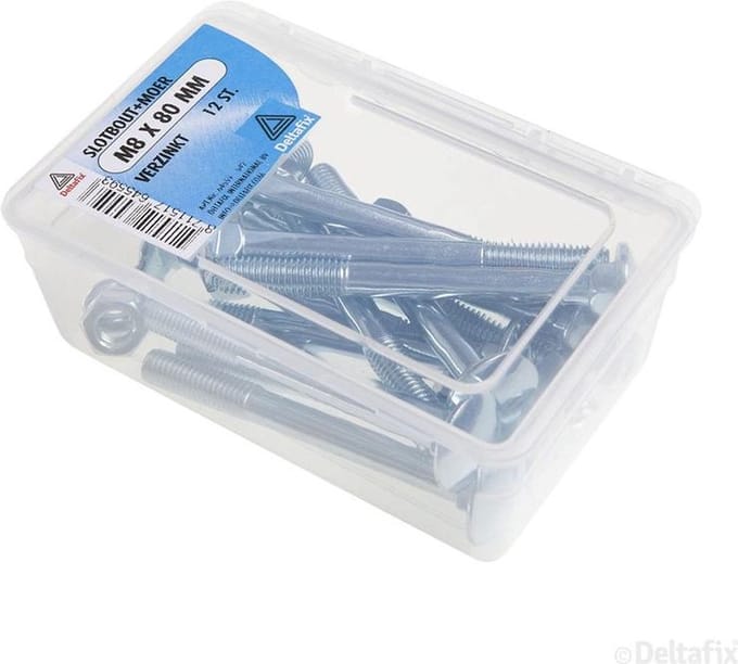 Slotbout+Moer M8  x 60 mm Verzinkt