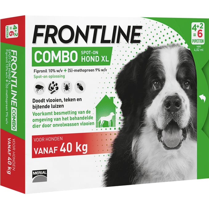 Frontline Combo - Anti Vlooien- en Tekenmiddel - XL - 40-60kg - 6st