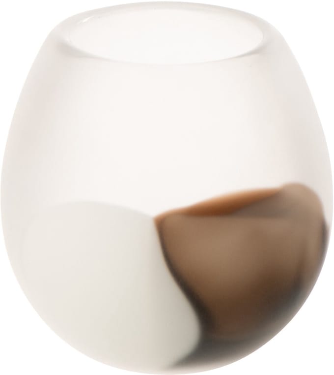 J-Line windlicht Bal - glas - wit/bruin - small