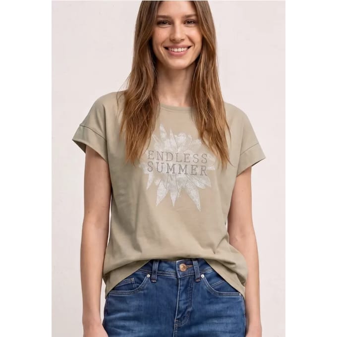 Shirt met hangende schouder en artwork