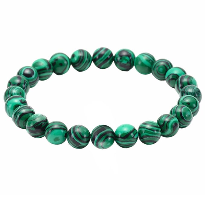 Fako Bijoux® - Natuursteen Kralenarmband - Classic - 8mm - Groene Malachiet