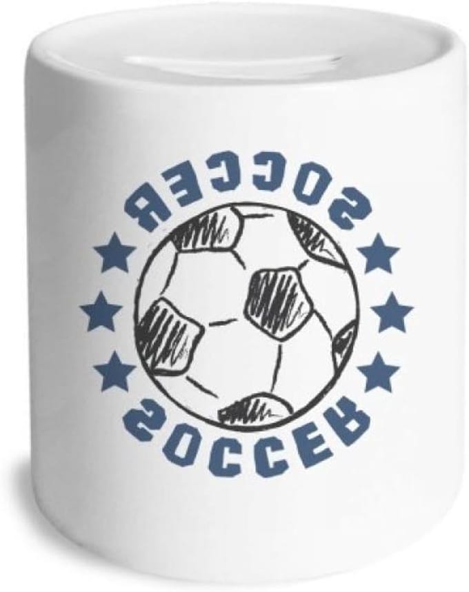 Voetbal Spaarpot - Munt Pot - Geld Besparen - Verwijderbare Bodem - 9 cm Hoog - Meerkleurig