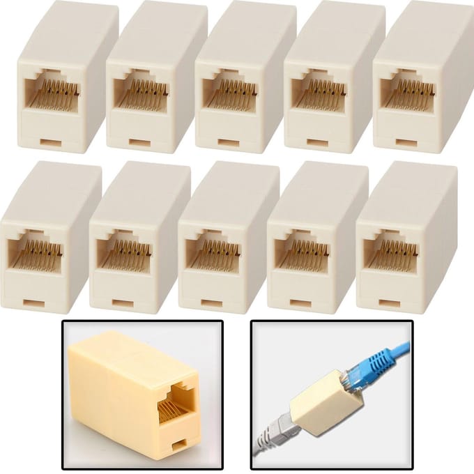 RJ45 Cat5e-koppeling Joiner Connectorverlenging Breedband Ethernet-netwerkkabel 3PCS