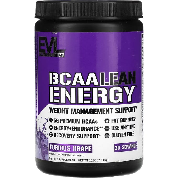 EVLution Nutrition, BCAA Lean Energy, Saveur Raisin Purieux, 10,90 oz (309 g)